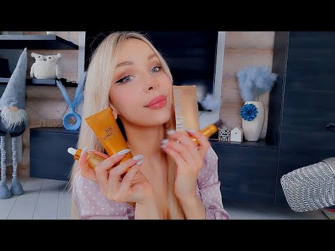 ASMR Doing Your Face and hand Skin Care (No Talking, Layered Sounds)