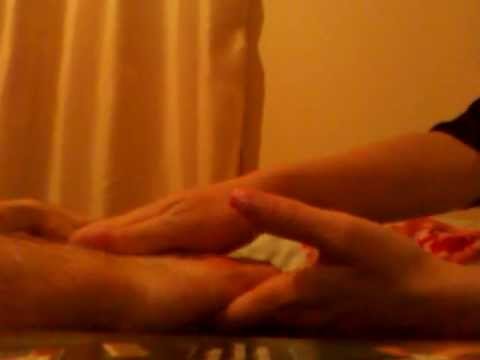Hand massage and nail buffing on gentleman ASMR