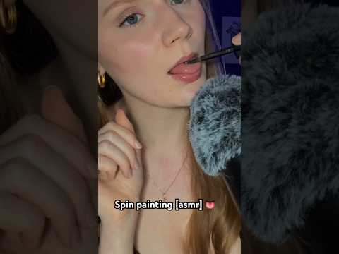 ASMR spit painting👅 FULL  👉🏻#mouthsounds#spinpainting#asmr#beepowerasmr#tonguesounds#lipglossasmr