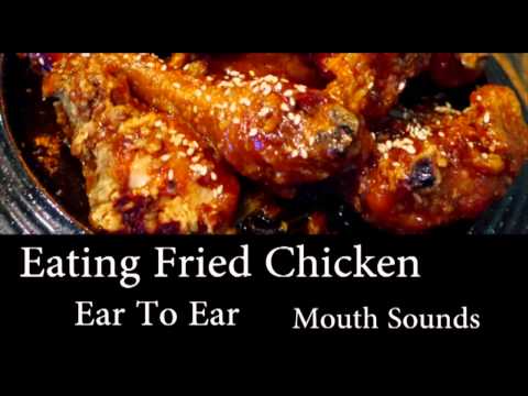 Binaural ASMR Eating Fried Chicken, Ear To Ear l Mouth Sounds