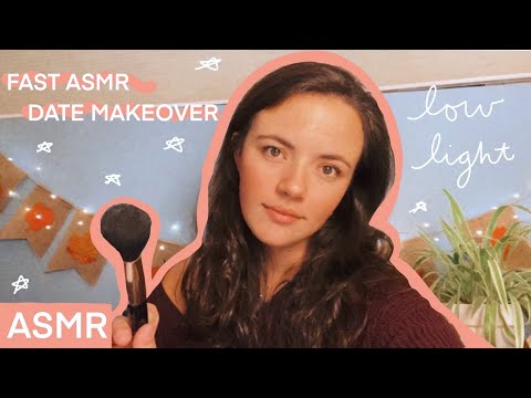 ASMR FAST Makeup | Rushed Makeover for a Date! (low light, lo-fi)