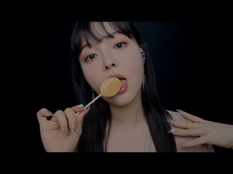 ASMR Carmel Lollipop Eating Sounds, Sensitive Mouth Sounds