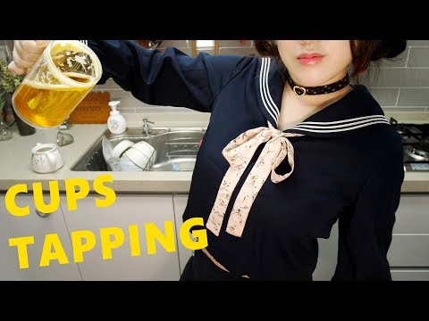 ASMR Moving Tapping Cups in Kitchen (No Talking) 태핑탭핑