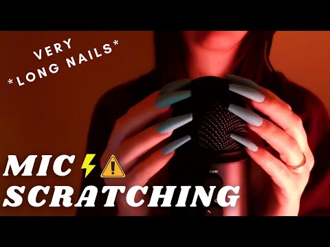 ASMR - FAST AND AGGRESSIVE MIC SCRATCHING without cover for intense tingles