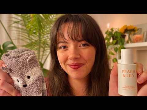 ASMR Cozy Personal Attention for Sleep (skincare, wooden doctor, hairbrushing, stress plucking)