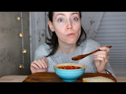 ASMR Whisper Eating Sounds Tomato Soup | Delicious & Homemade | Mukbang 먹방