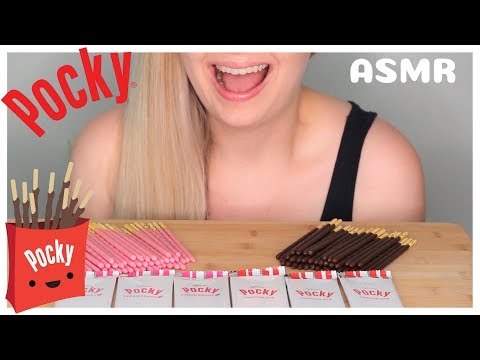 ASMR: Strawberry and Chocolate Pocky *crunchy eating sounds* 먹방