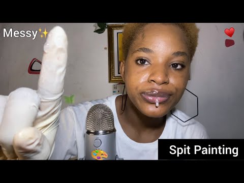 ASMR MESSY SPIT PAINTING! No Talking| Mouth Sounds & Tingles ✨