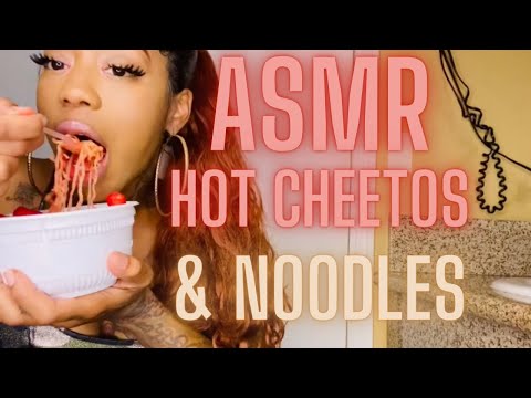 ASMR Hot Cheetos & Noodles  EAT LUNCH with me + SMACKING TRIGGER SOUNDS (TINGLES)