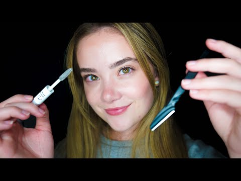 ASMR SHAVING, PLUCKING & SHAPING Your Eyebrows ROLEPLAY! Up Close, Whispers For Sleep