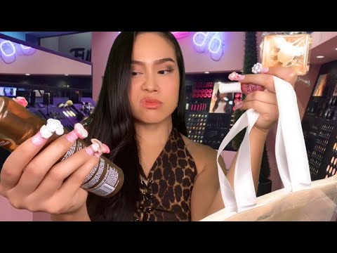 ASMR Rude Makeup Cashier + Receptionist Roleplay (Jersey accent, gum chewing, typing) @ Beauty Salon