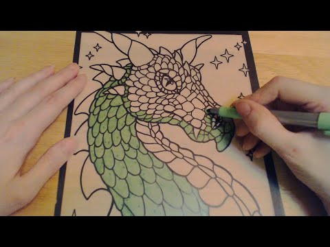 [ASMR] Sounds of Coloring with Markers + Ear to Ear Breathing (Mouth Sounds)