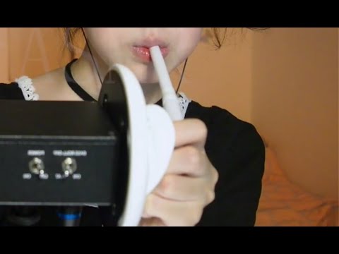 【F ASMR coconut椰~】simple ear picking and mouth sounds粗暴掏耳+吹气和吸管口腔音