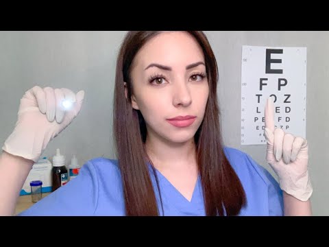 ASMR Quick Eye Exam With Different Light Tests & Snellen Charts - Roleplay
