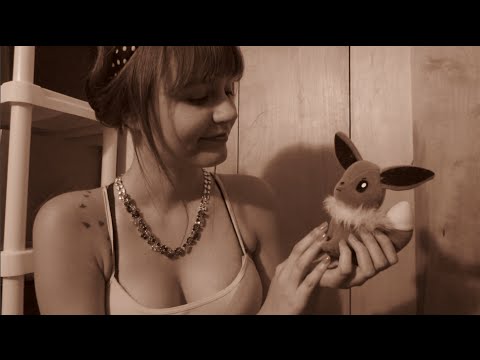 ASMR Unintelligible Whispering and Fake Eating Sounds with Eevee! Ear to Ear Mouth Sounds