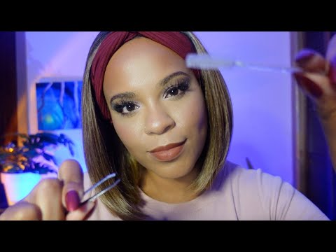 ASMR -  Chatty Jamaican Girl Tweezes your Eyebrows while Gossiping in Patois w/ Latex gloves