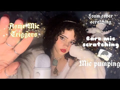 Asmr For Tingles{Foam cover scratching,squishy triggers,bare mic scratching,mic pumping}
