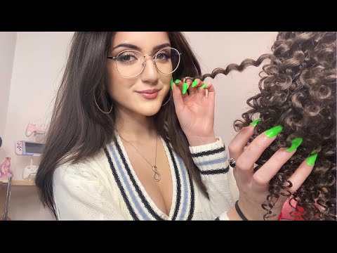 The Girl In The Back Of The Class Styles Your Curly Hair - ASMR personal Attention & Makeover