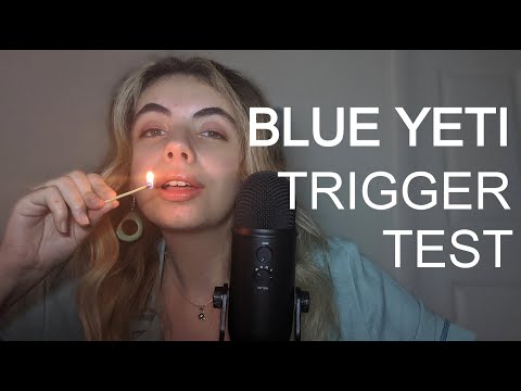 Blue Yeti Trigger Test! 30 minutes ASMR 🎤Close Up Whispering, Tapping, Brushing, Fire Matches!