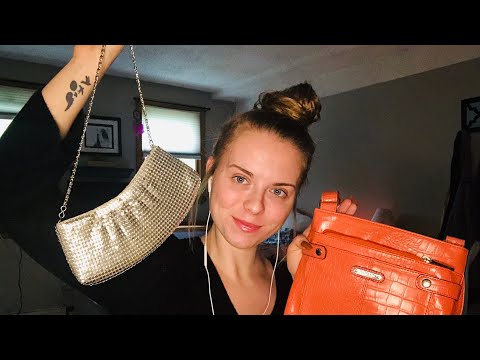 ASMR! Purse+Wallet Collection!  Tapping,Scratching,Fabric Sounds!
