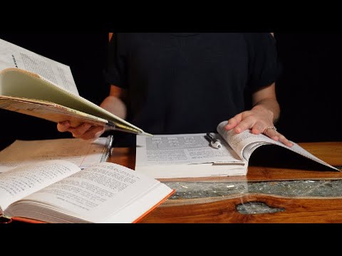 ASMR - Page Turning and Writing Notes | ALMOST no talking | light unintelligible whispers