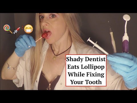 [ASMR] Lollipop Eating| Shady Dentist| Whispered