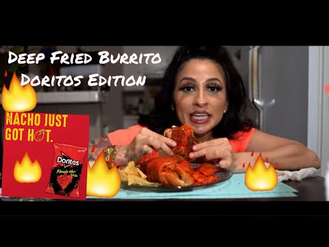 I Tried Making Deep Fried  Flamin' Hot Burrito | Doritos Edition | Vegetarian | *Fail* | Mukbang