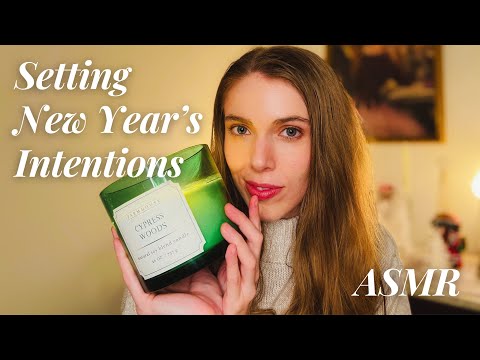 ASMR | Lighting Candles & Setting New Year's Intentions | Soft Spoken Into Whispering, Tapping