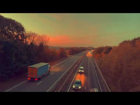 ASMR traffic sounds as the sun sets