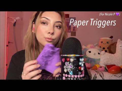 ASMR Paper Triggers 💜 ~for Nicole P~ | Whispered