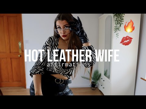 HOT LEATHER WIFEY treats you and affirms you | leather gloves, pants & red lip 💋 ROLEPLAY ASMR