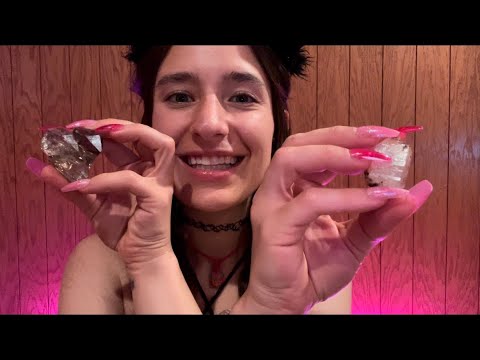#ASMR TAPPING ON SELF FOUND RAW CRYSTALS💎 WITH LONG NAILS 💅FOR RELAXATION😴 NO TALKING🤫