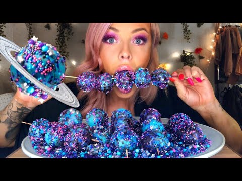 ASMR GALAXY CANDY + PLANET EYEBALLS JELLY EATING SOUNDS (MUKBANG/EATING SHOW) EXTREME CRUNCHY EATING