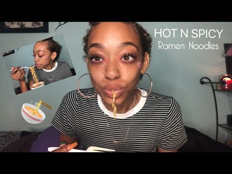 ASMR | Eating Hot n Spicy Ramen Noodles