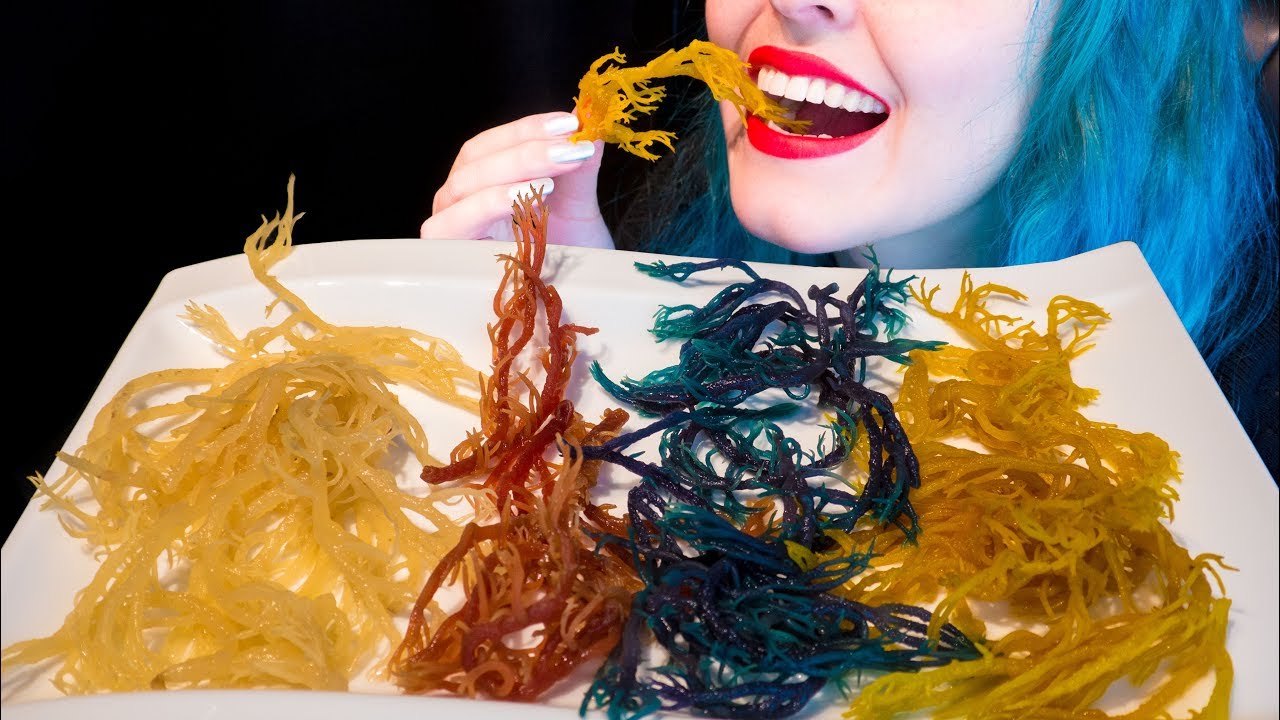 ASMR: Crazy Colorful Mystery Seaweed | Crunchy Algaes ~ Relaxing Eating Sounds [No Talking|V] 😻