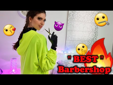 POV ASMR 🤫 Flirty Barber Girl Gives You a Haircut - You Won't Forget 😏(Latex Gloves, shaving)