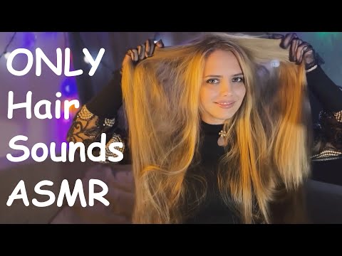 ASMR Relaxing Hair Sounds. Hair Play In lace Gloves. Hair Brushing. Hair Over Face