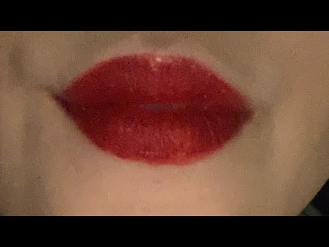 ASMR red lipstick kissing sounds