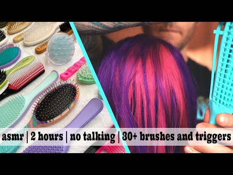 ASMR | 2 Hours | 30+ Hair Brushes and Triggers | No Talking