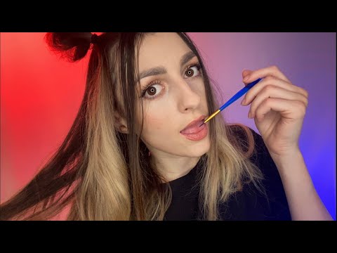 ASMR SPITPAINTING mouth sounds + eye contact