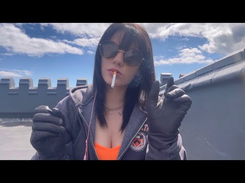 ASMR | Crinkly Glove Sounds, Smoking and Relaxing Hand Movements