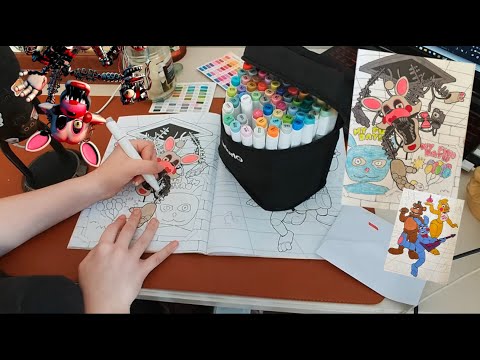 ASMR coloring fnaf / chit chat about fnaf with me (soft spoken and whispers)