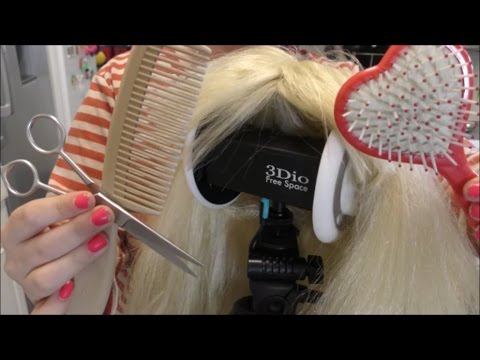 Asmr 3Dio Haircut - it sounds so REAL! Hair on Mic & Scalp Massage   *Binaural sounds*