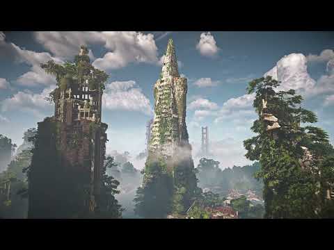 Abandoned City ◈ Horizon Ambience & Soft Music ◈ Nature & Wind sounds / Post-apocalyptic world