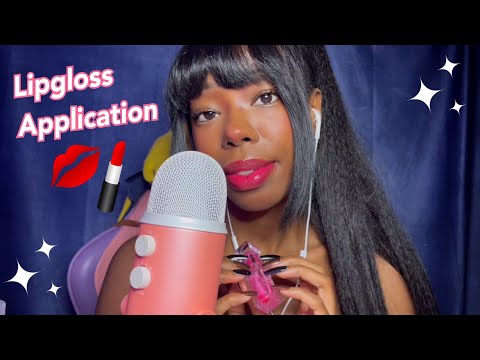 ASMR| lipgloss collection application 💋500 subs special 🎉