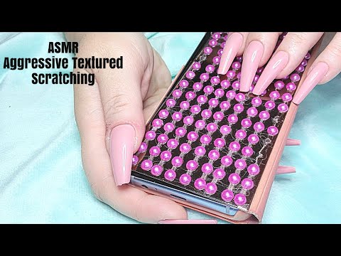 ASMR Aggressive Textured Scratching-No Talking(Random Items)Long Nails