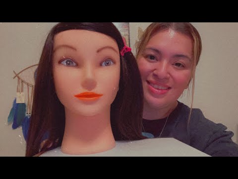 ASMR| Unboxing new mannequin head- hair brushing & scalp scratching