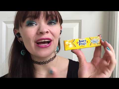 ASMR 💦 Wrigley's Juicy Fruit Gum 💦 satisfying sunny mouth sounds chewing whispering bubble popping