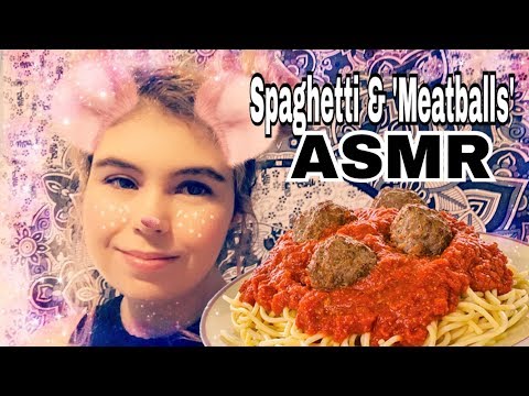 ASMR Eating - Spaghetti & Vegan Meatballs 🍝