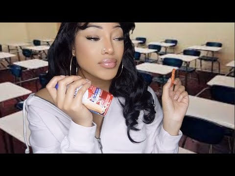 ASMR Hot Cheeto Girl plays w/ your hair in the back of Class